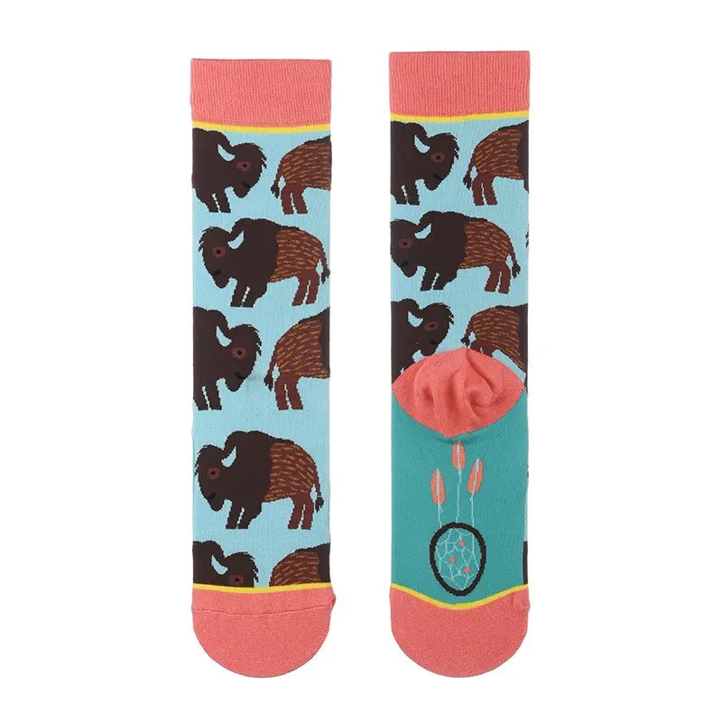Fashion Colorful Autumn Winter Stocking Women's Socks Plant Hedgehog Slothsi Cotton Socks Personality Straight Trendy Socks - Image 20
