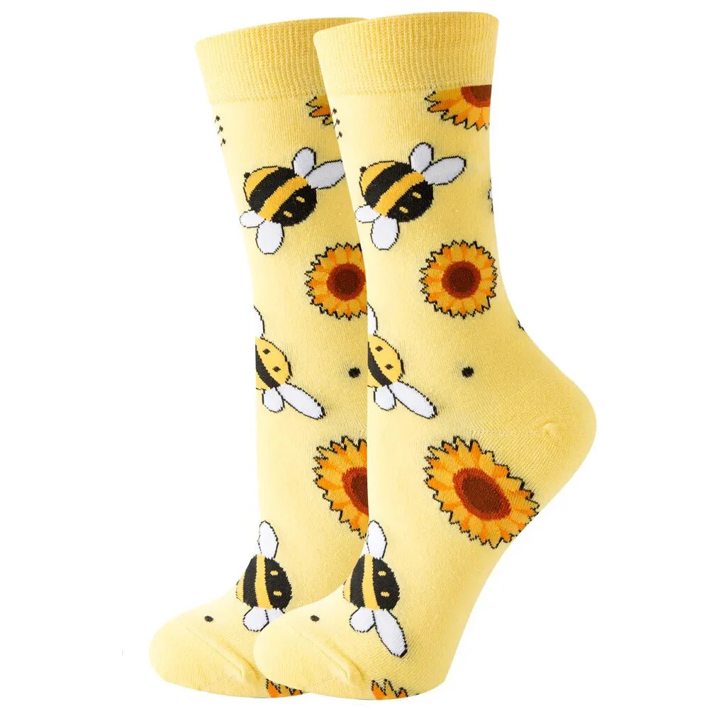 Fashion Colorful Autumn Winter Stocking Women's Socks Plant Hedgehog Slothsi Cotton Socks Personality Straight Trendy Socks - Image 31