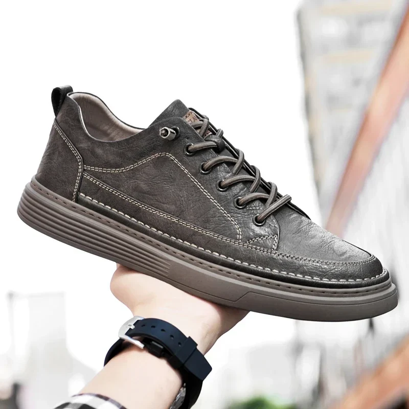 Fashion Handmade Brand Men Casual Shoes Genuine Leather Men Flats Soft Oxford Shoes Luxury Quality Outdoor Shoes Men Sneakers - Image 2