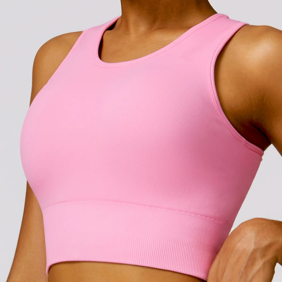 Fashion High Strength Seamless Yoga Vest Running Exercise Underwear Gather Shockproof Fitness Vest with Chest Pad - Image 3