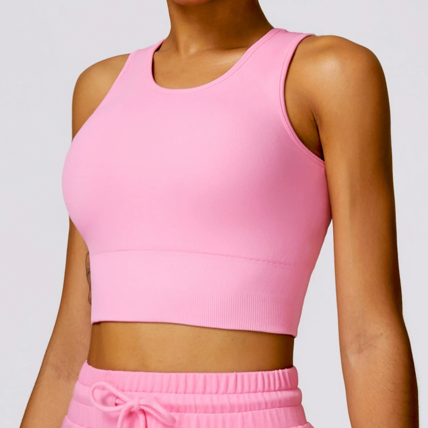 Fashion High Strength Seamless Yoga Vest Running Exercise Underwear Gather Shockproof Fitness Vest with Chest Pad - Image 9