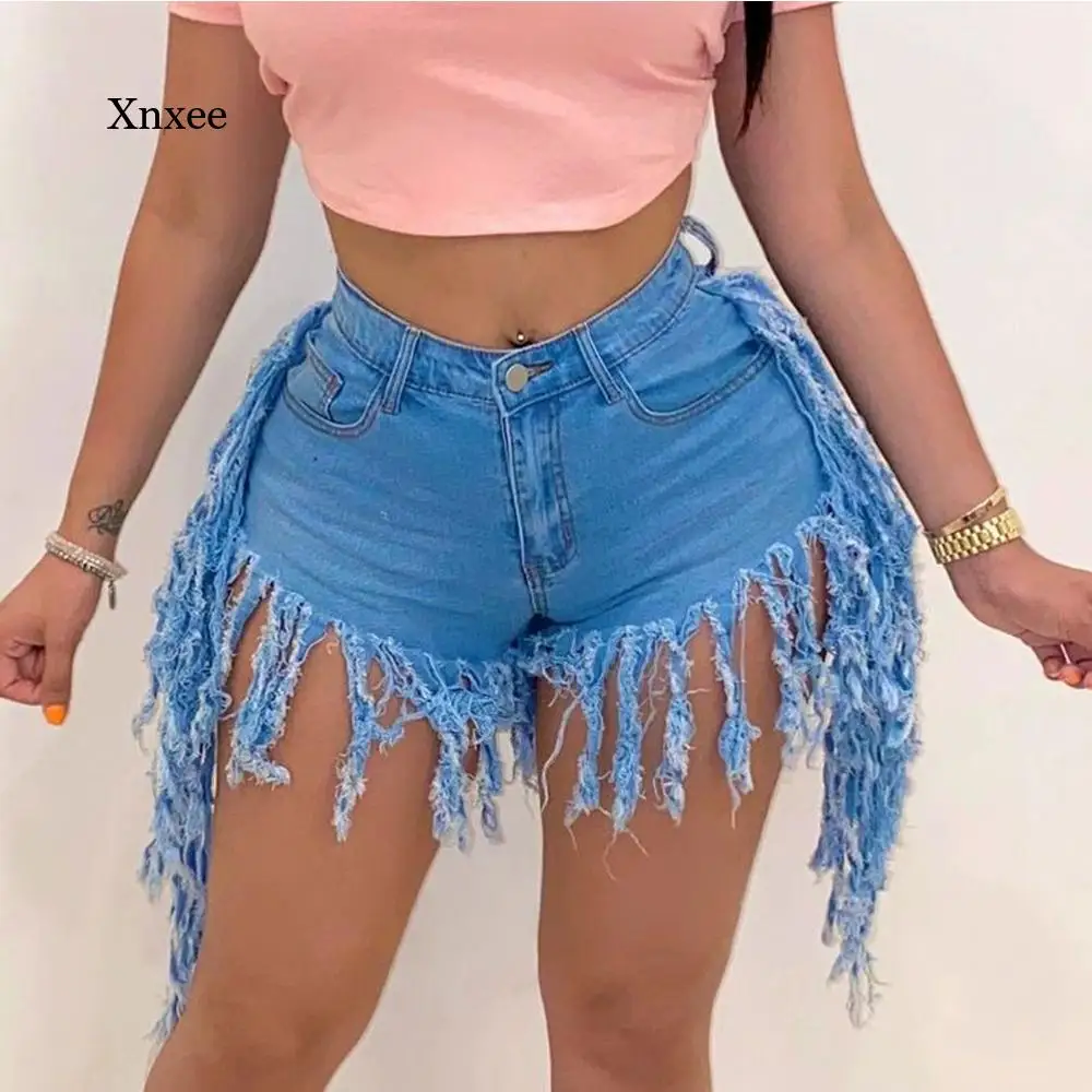 Fashion High Waist Tassel Denim Shorts Sexy  Women Casual Straight Club Shorts Jeans Pants Summer Clothing Bottoms - Image 10