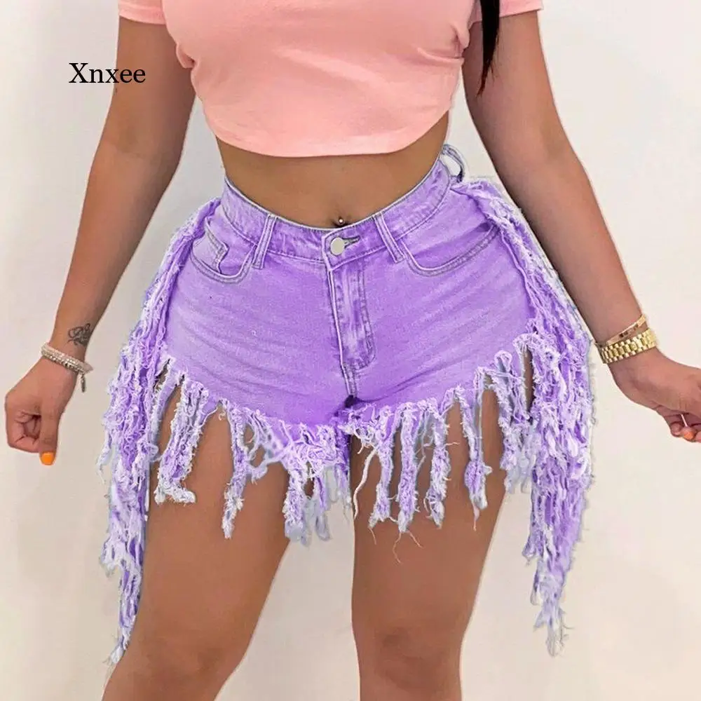 Fashion High Waist Tassel Denim Shorts Sexy  Women Casual Straight Club Shorts Jeans Pants Summer Clothing Bottoms - Image 11