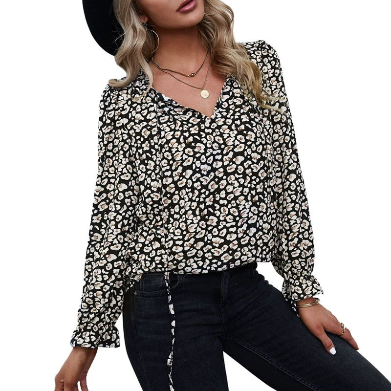 Fashion Long Sleeves Chiffon Shirt Women's Summer Thin Loose V-neck Pullover T-Shirt Stylish Niche Top 2518521 - Image 6