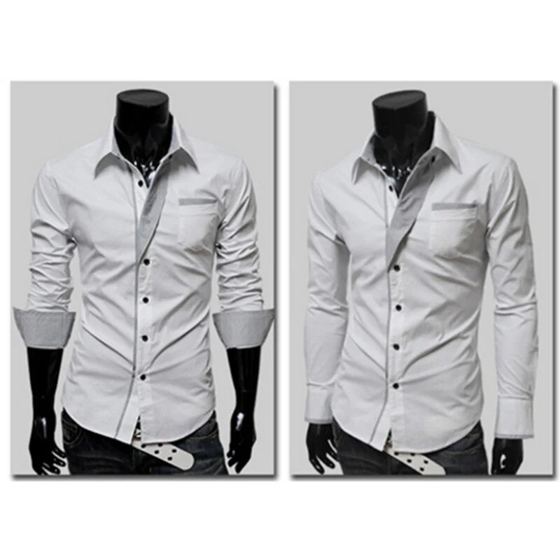 Fashion Men Casual Shirts Stripe Spring Autumn Slim Fit Long Sleeve Shirt Man Male White Shirt Tops Men's Clothing - Image 10
