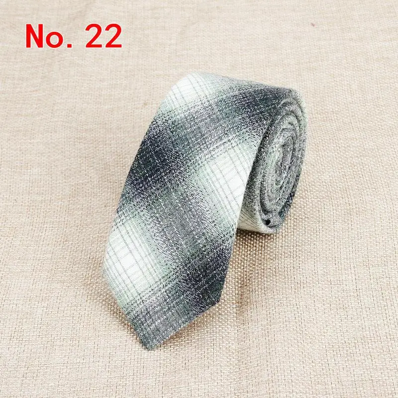 Fashion Plaid Cotton Ties For Men Classic Skinny 6cm Adult Neck Tie Black Navy Pink Red Cravate Narrow Thick Suits Neck Ties - Image 13
