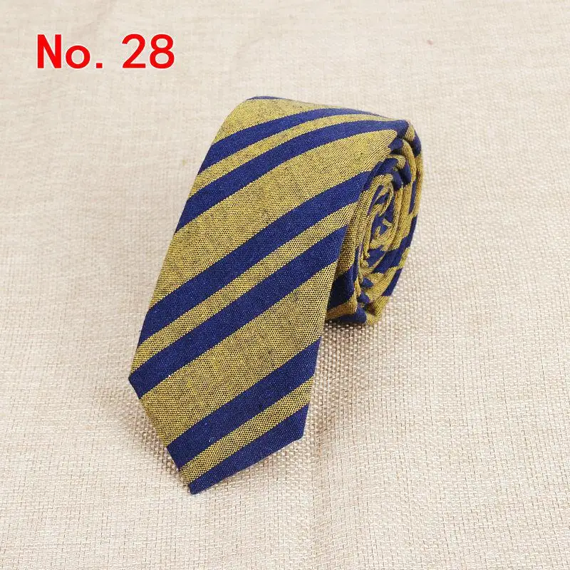 Fashion Plaid Cotton Ties For Men Classic Skinny 6cm Adult Neck Tie Black Navy Pink Red Cravate Narrow Thick Suits Neck Ties - Image 26