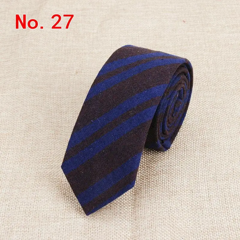 Fashion Plaid Cotton Ties For Men Classic Skinny 6cm Adult Neck Tie Black Navy Pink Red Cravate Narrow Thick Suits Neck Ties - Image 27