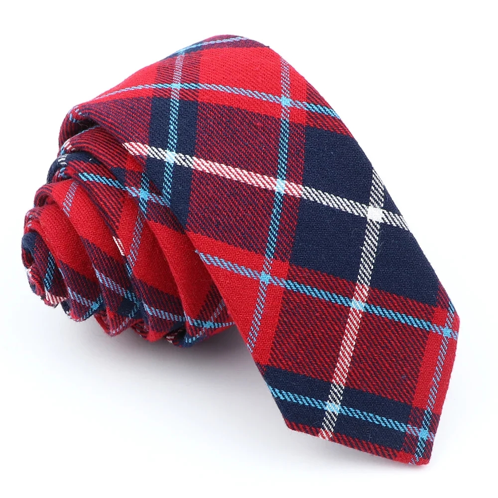 Fashion Plaid Tie For Men Women Colorful Skinny Cotton Necktie For Wedding Bussiness Casual Man's Neckties Suits Flower Cravat - Image 7