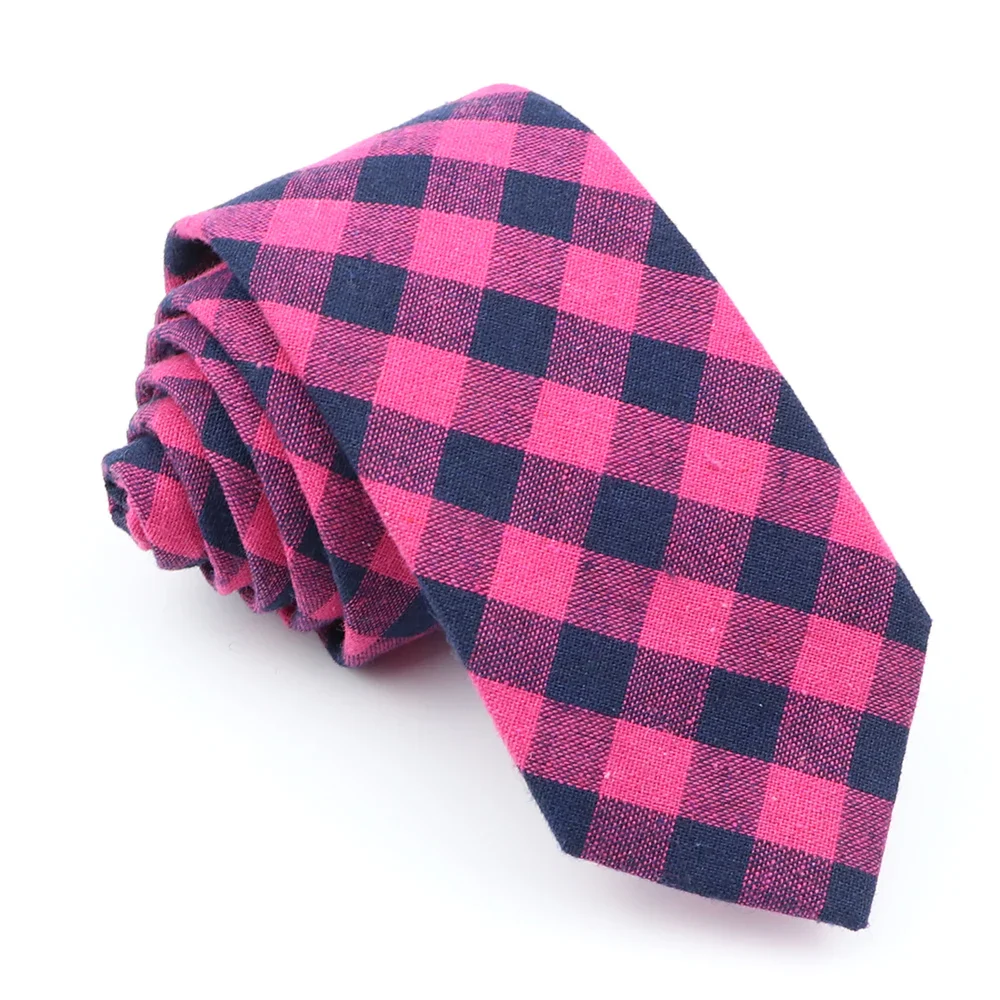 Fashion Plaid Tie For Men Women Colorful Skinny Cotton Necktie For Wedding Bussiness Casual Man's Neckties Suits Flower Cravat - Image 9