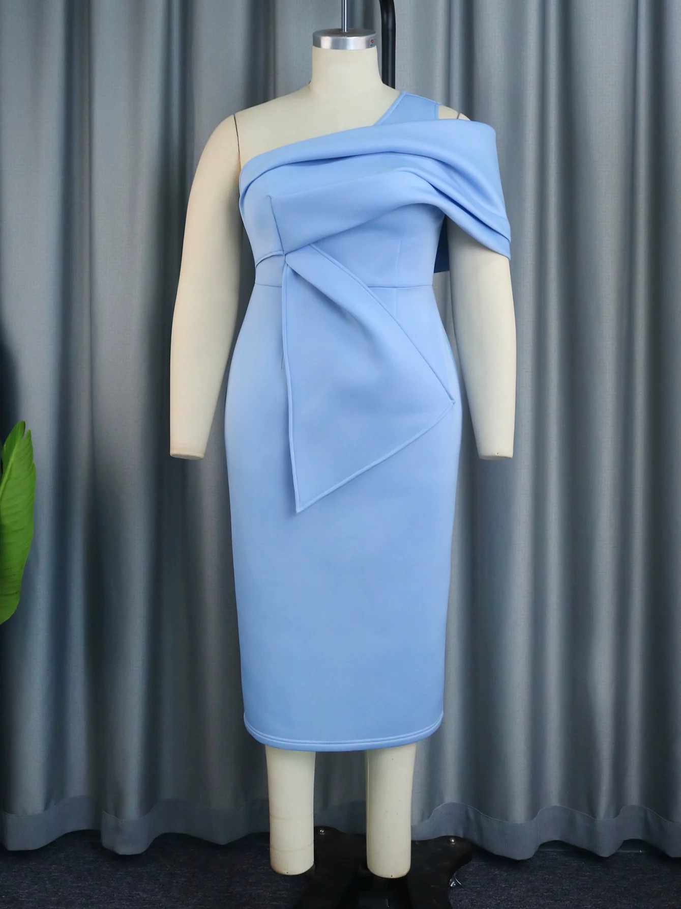 Fashion Plus Size Elegant Graceful Style One Shoulder Dress Dress plus Size Party Dress Women - Image 2