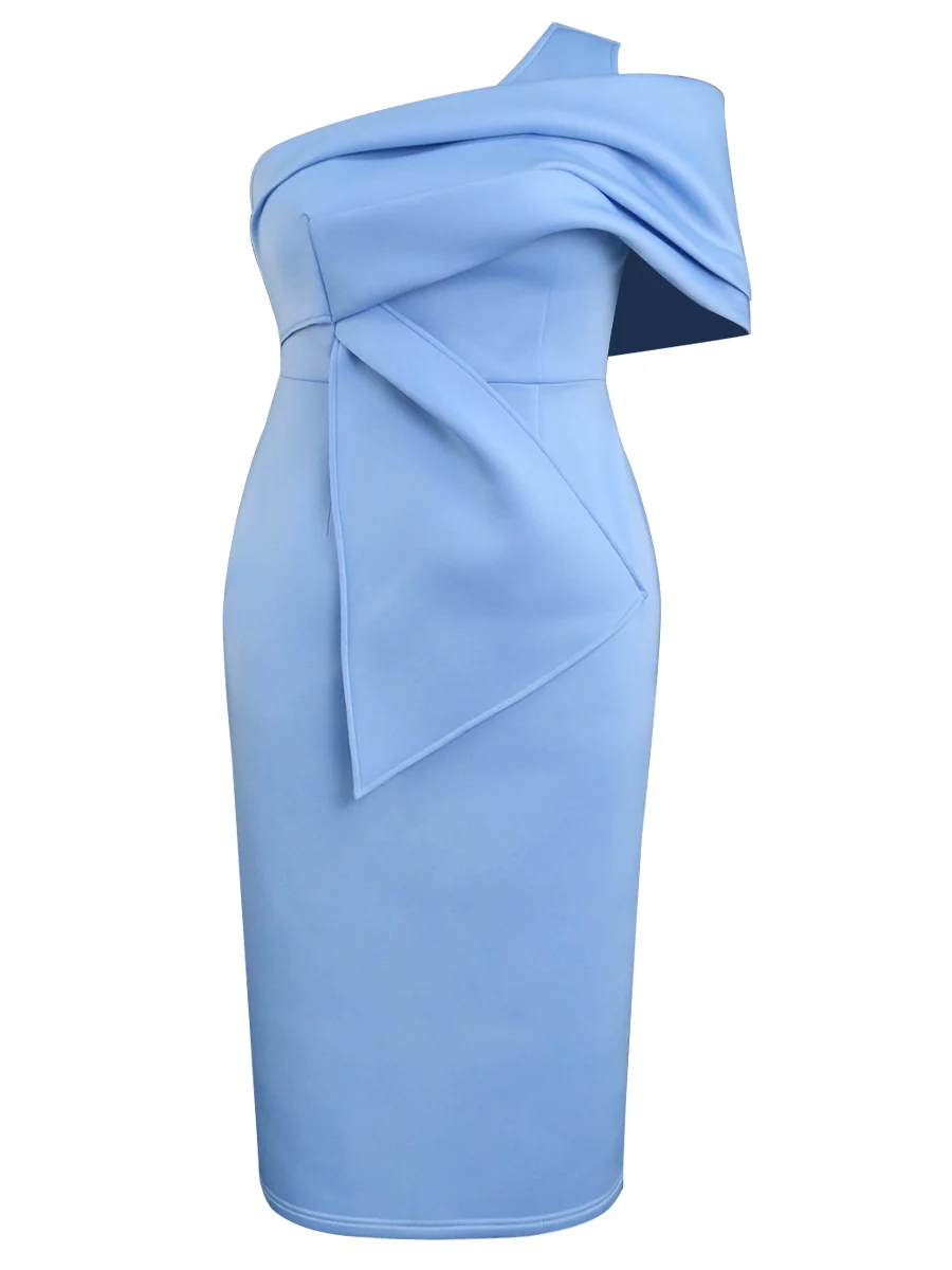 Fashion Plus Size Elegant Graceful Style One Shoulder Dress Dress plus Size Party Dress Women - Image 5