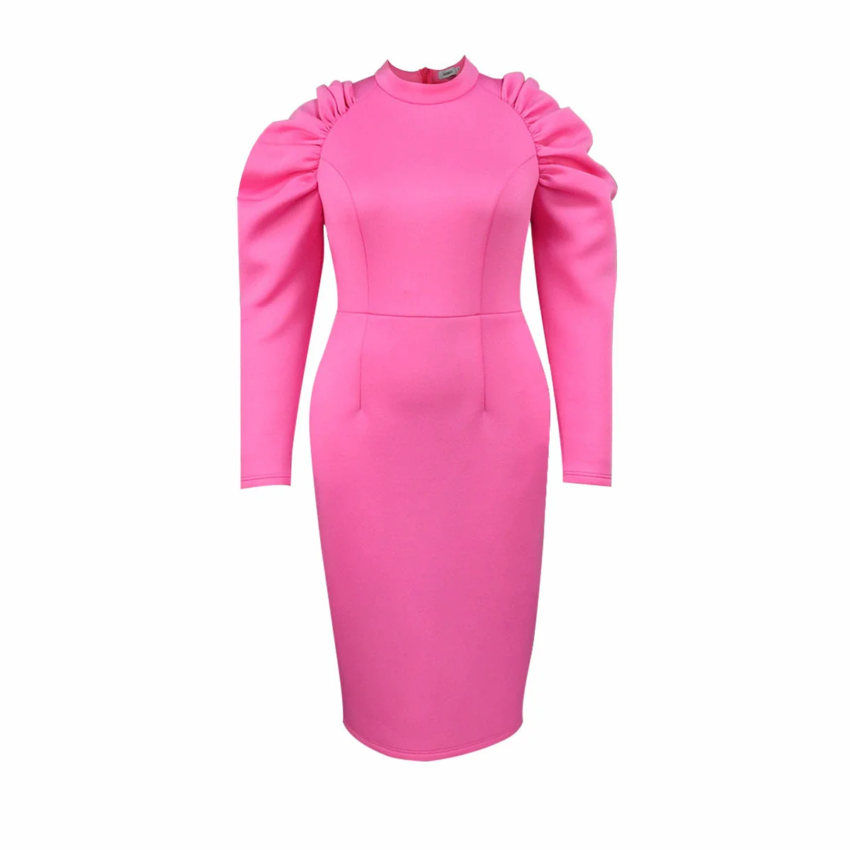 Fashion Plus Size Fall Oversleeves Banquet High Waist Dress Women plus Size Pink Party Dress - Image 6