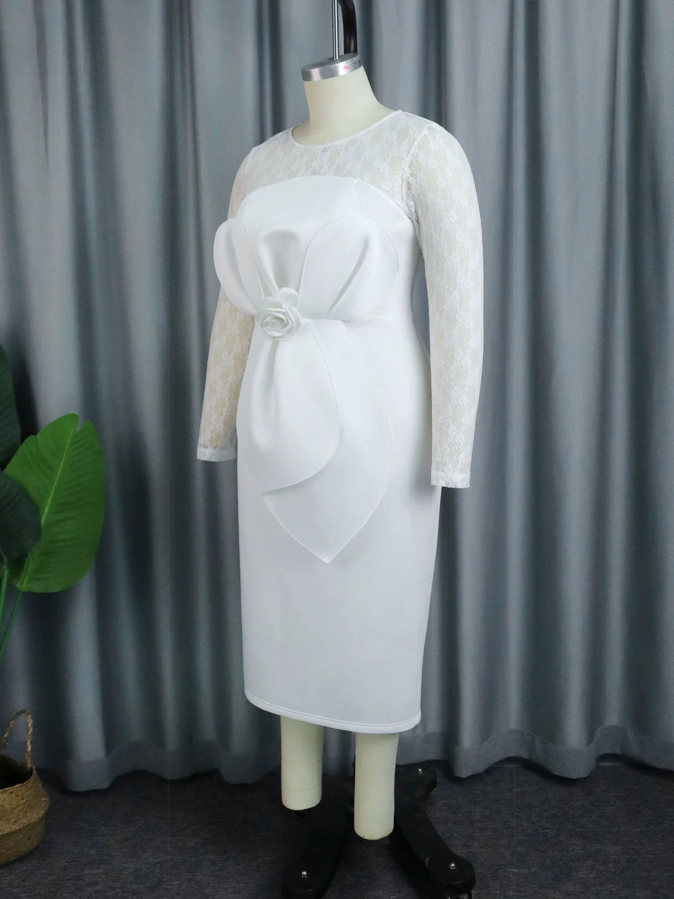Fashion Plus Size New Arrival Lace Patchwork Dress plus Size Lace Party Dress Women - Image 2