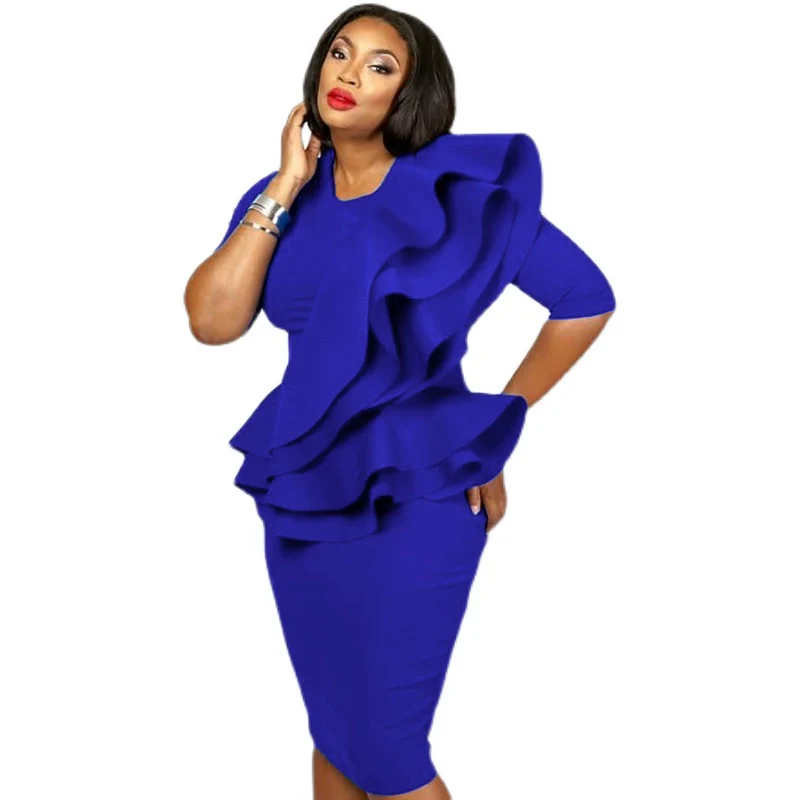 Fashion Plus Size New Arrival Work Clothing One-Step Skirt Dress plus Size Office Ladies Dress - Image 5