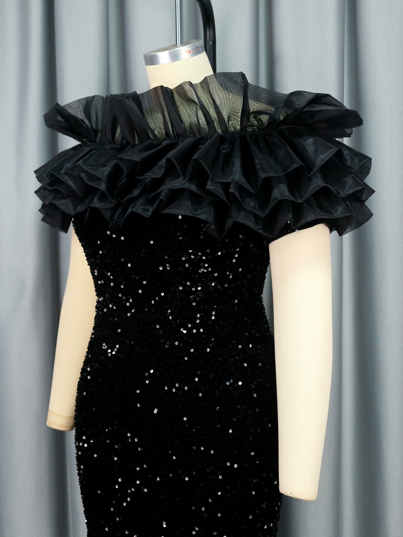 Fashion plus Size off-the-Shoulder Formal Dress Dress Sequins - Image 3