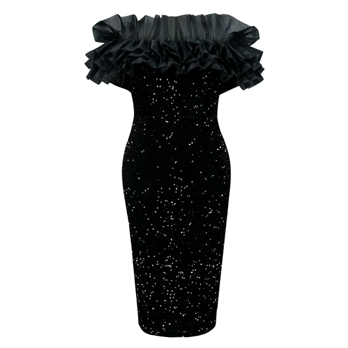 Fashion plus Size off-the-Shoulder Formal Dress Dress Sequins - Image 6