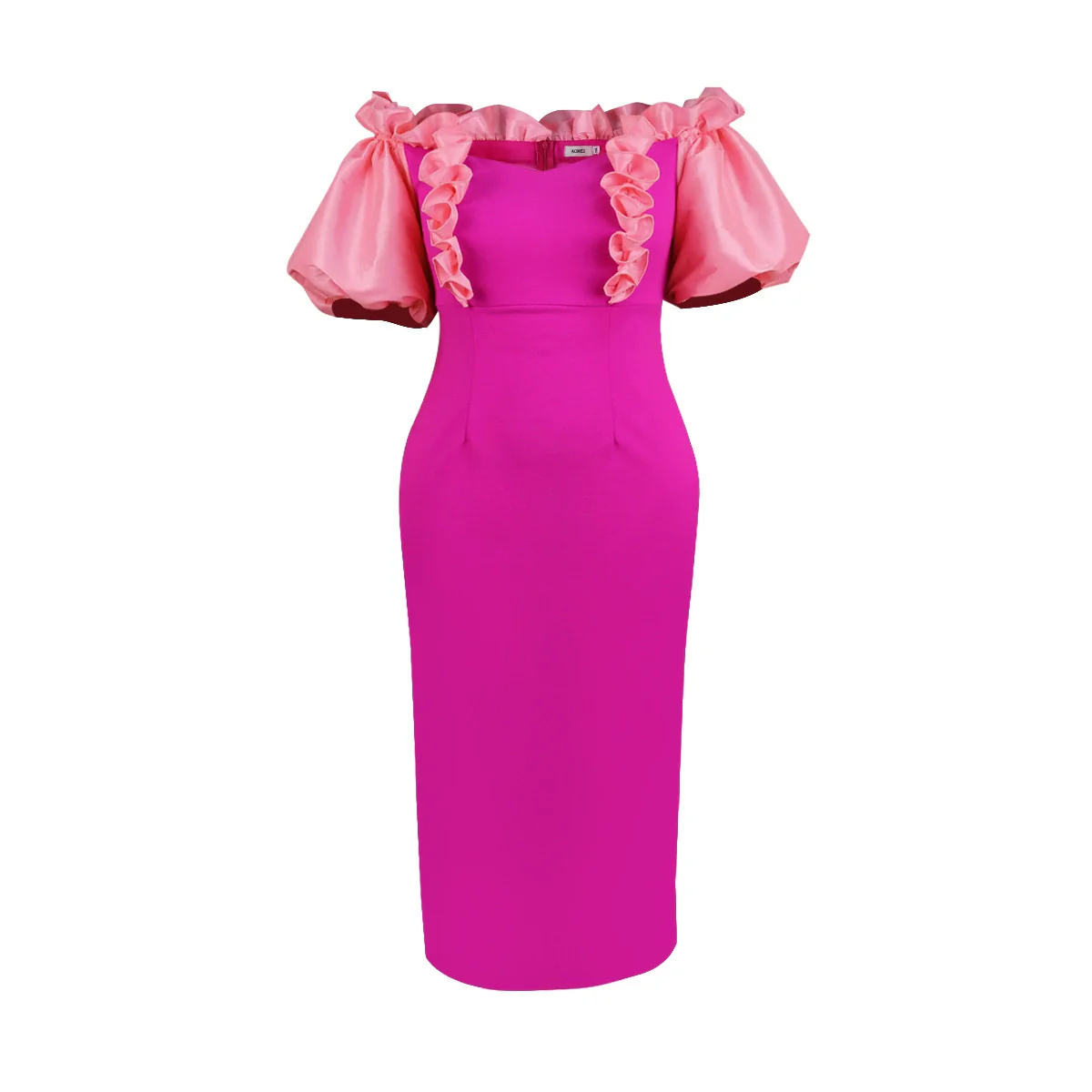 Fashion Plus Size Wooden Ear Lantern Sleeve Elegant Dress plus Size Dress Women African - Image 6