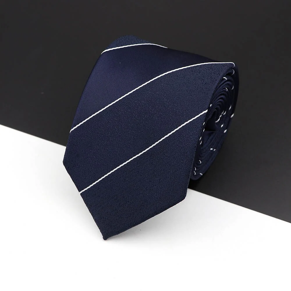 Fashion Polyester Necktie For Men Business Meeting Gravatas Homens Men's Formal 7cm Slim Striped Solid Tie Shirt Accessories Lot - Image 23