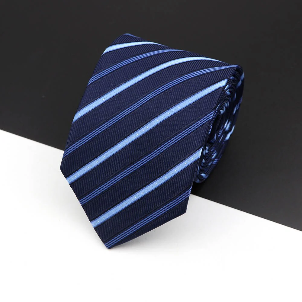 Fashion Polyester Necktie For Men Business Meeting Gravatas Homens Men's Formal 7cm Slim Striped Solid Tie Shirt Accessories Lot - Image 31