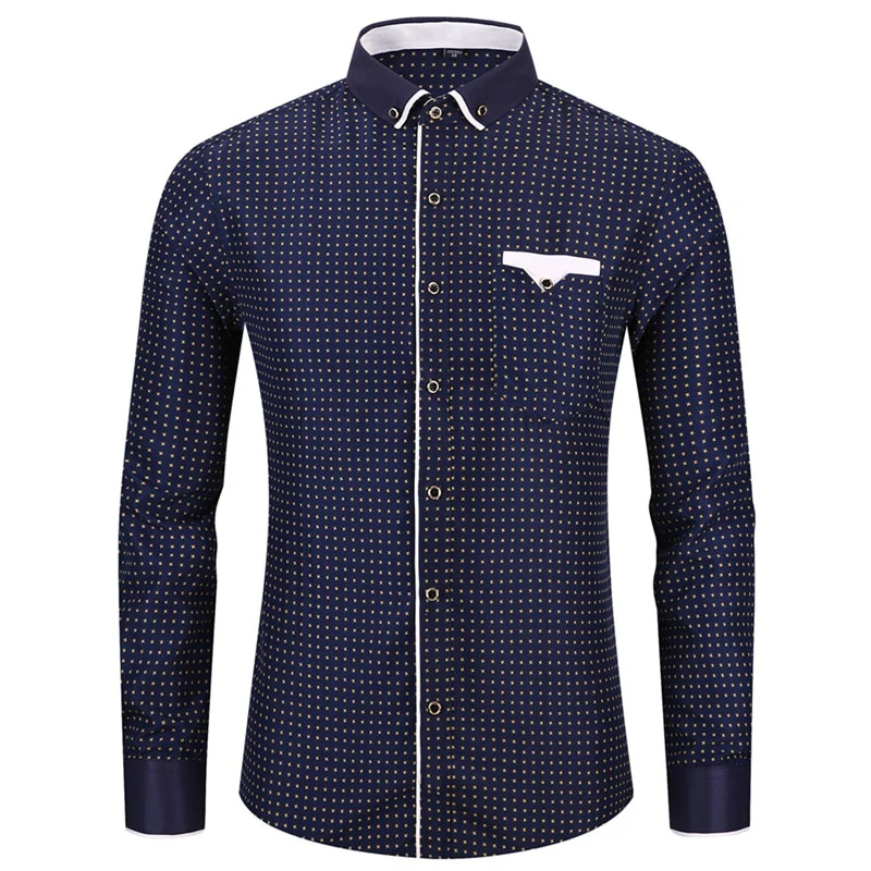 Fashion Print Casual Men Long Sleeve Button Shirt Stitching Pocket Design Fabric Soft Comfortable For Men Dress Slim Fit 4XL 8XL - Image 12