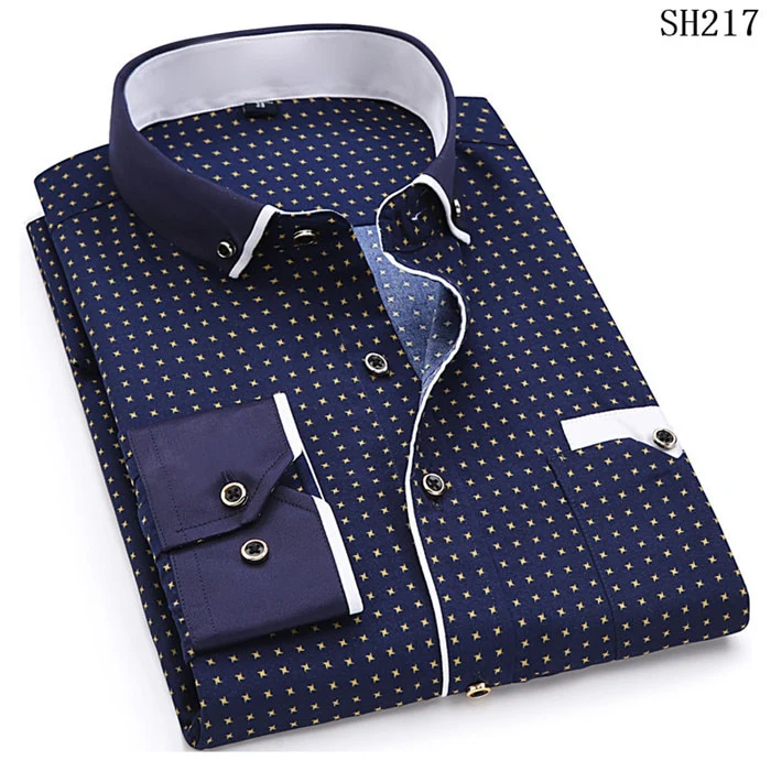 Fashion Print Casual Men Long Sleeve Button Shirt Stitching Pocket Design Fabric Soft Comfortable For Men Dress Slim Fit 4XL 8XL - Image 5
