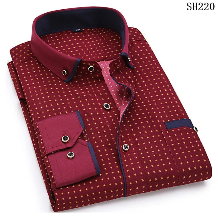 Fashion Print Casual Men Long Sleeve Button Shirt Stitching Pocket Design Fabric Soft Comfortable For Men Dress Slim Fit 4XL 8XL - Image 6