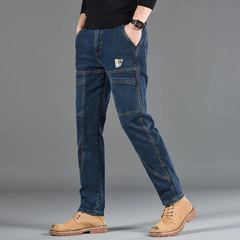 Fashion Print Six-Pocket Jeans Small Straight Cut Style Men's Casual Comfortable Fit Clothing - Image 3