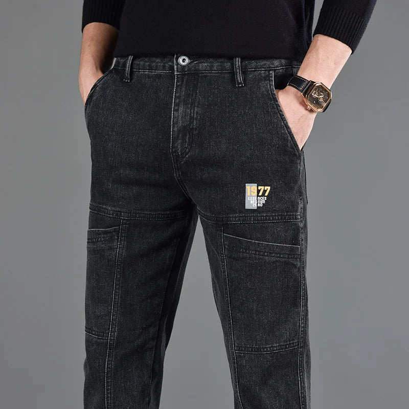 Fashion Print Six-Pocket Jeans Small Straight Cut Style Men's Casual Comfortable Fit Clothing - Image 9