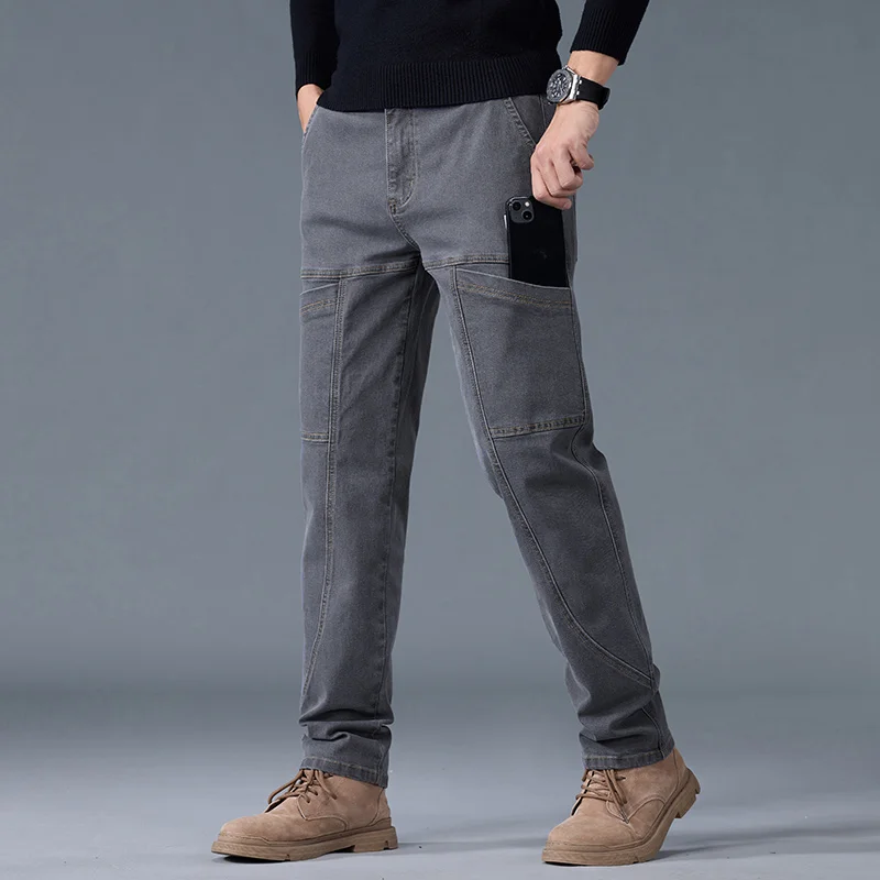 Fashion Print Six-Pocket Jeans Small Straight Cut Style Men's Casual Comfortable Fit Clothing - Image 12