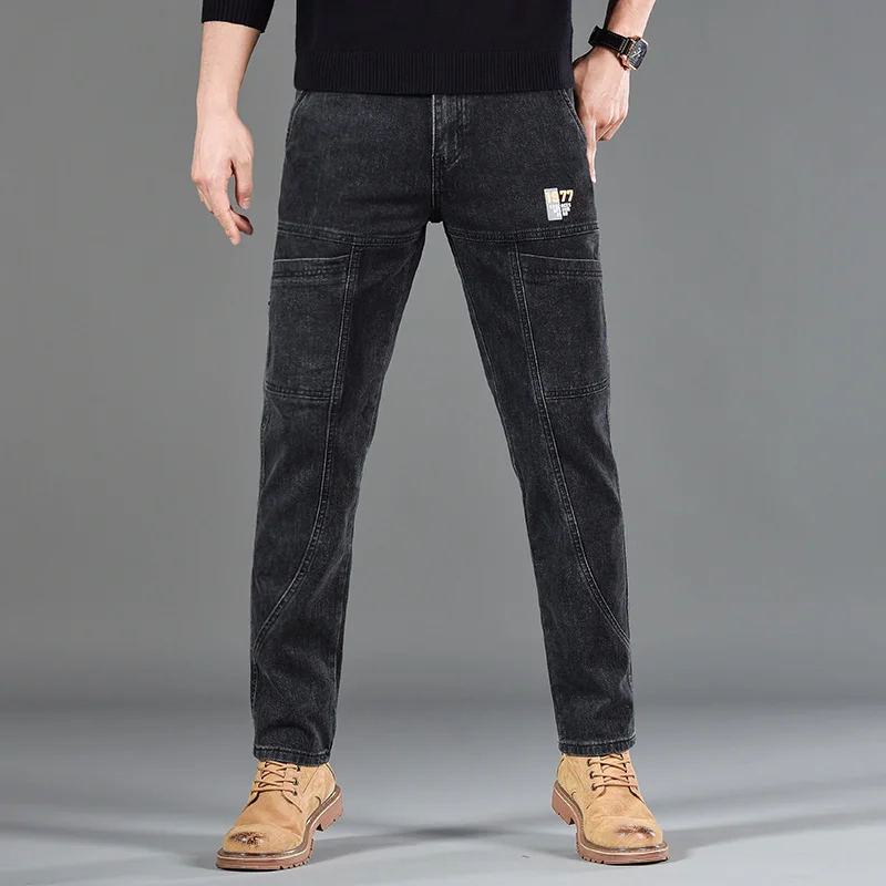 Fashion Print Six-Pocket Jeans Small Straight Cut Style Men's Casual Comfortable Fit Clothing - Image 17