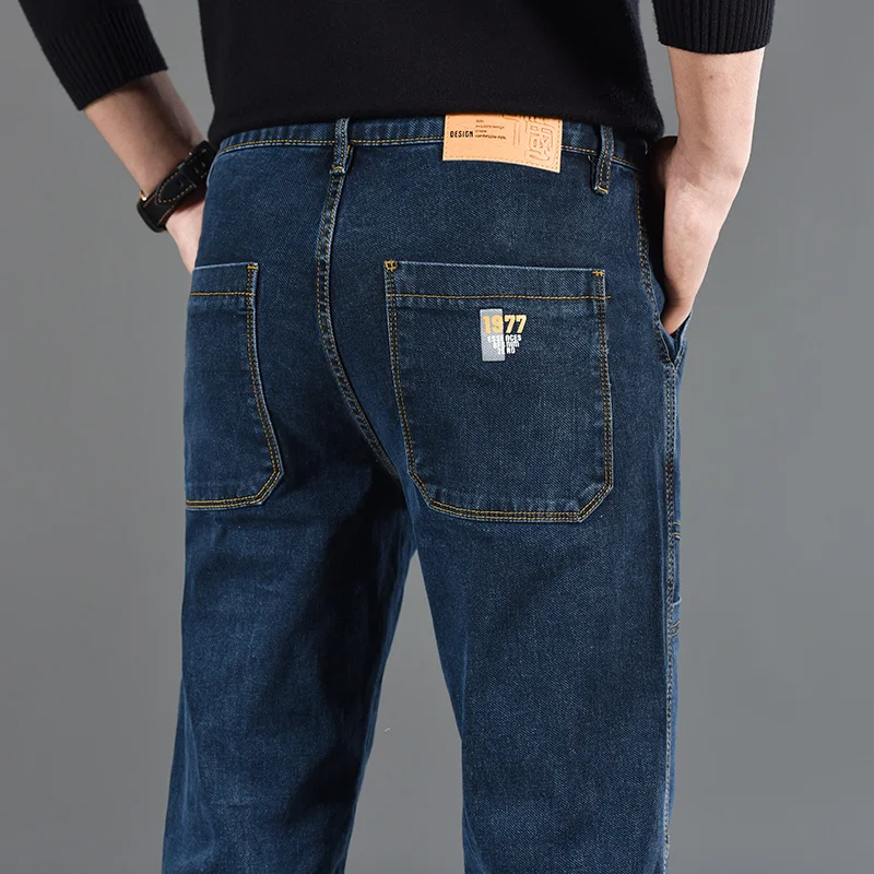 Fashion Print Six-Pocket Jeans Small Straight Cut Style Men's Casual Comfortable Fit Clothing - Image 5
