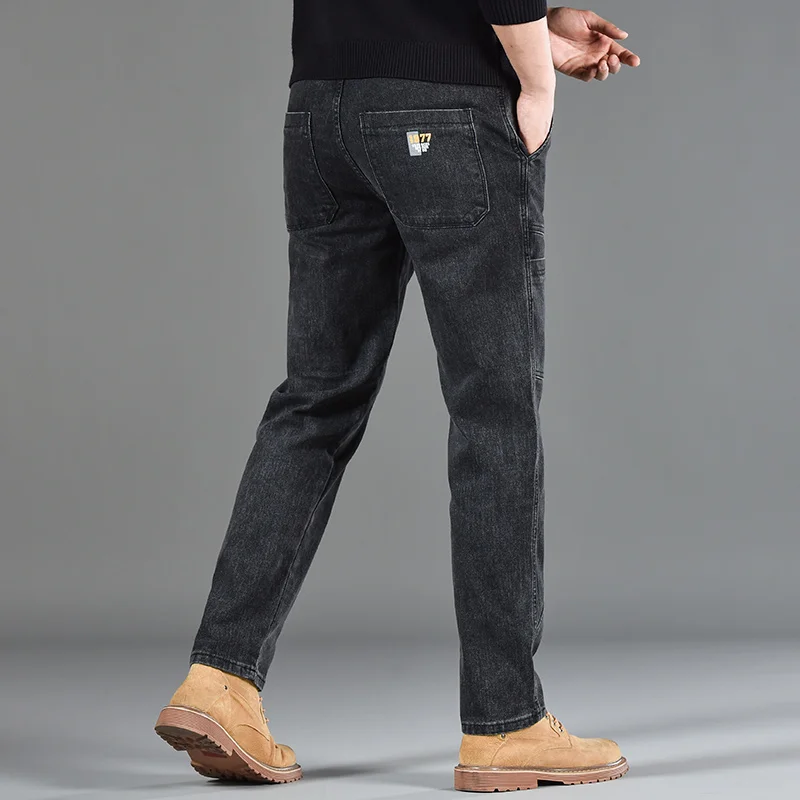 Fashion Print Six-Pocket Jeans Small Straight Cut Style Men's Casual Comfortable Fit Clothing - Image 8