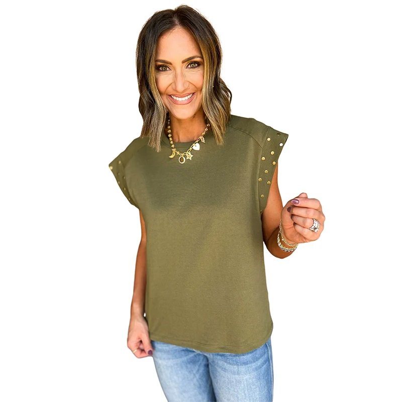 Fashion Pure Color Summer Women's Pullover Short-Sleeved T-shirt - Image 6