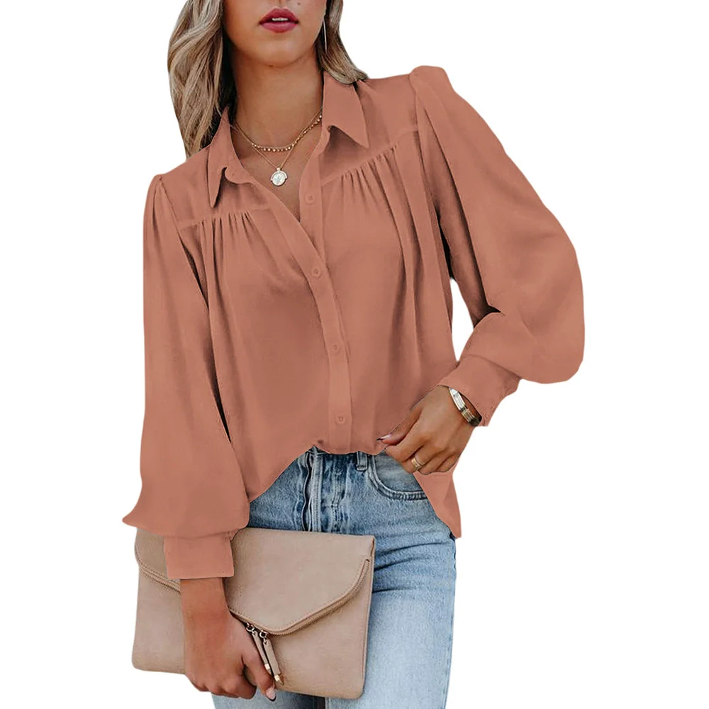 Fashion Pure Color Thin Loose Easiest for Match Long Sleeves Pullover - Image 10
