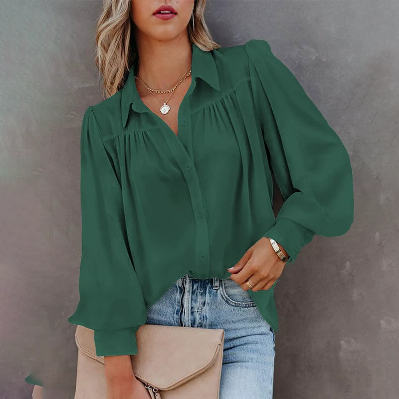 Fashion Pure Color Thin Loose Easiest for Match Long Sleeves Pullover - Image 14