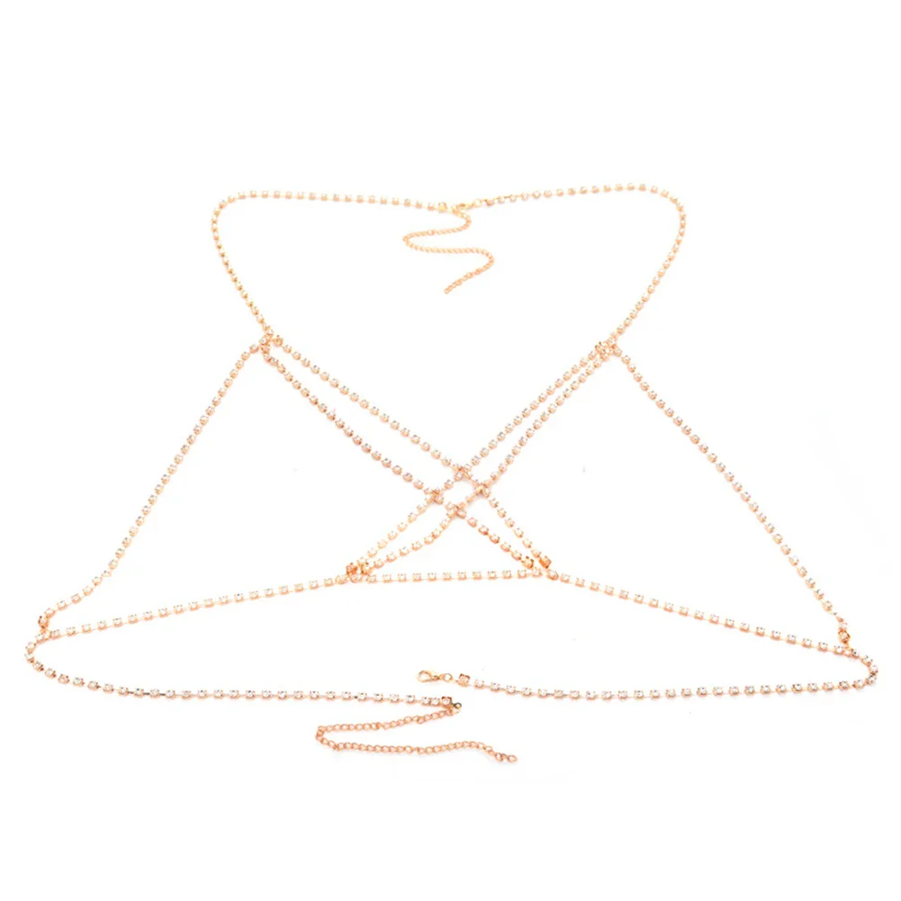Fashion Sexy Women Shiny Full Rhinestone Bikini Harness Bra Chest Body Cup Chain Necklace Jewelry Personality Exaggeration Gifts - Image 7