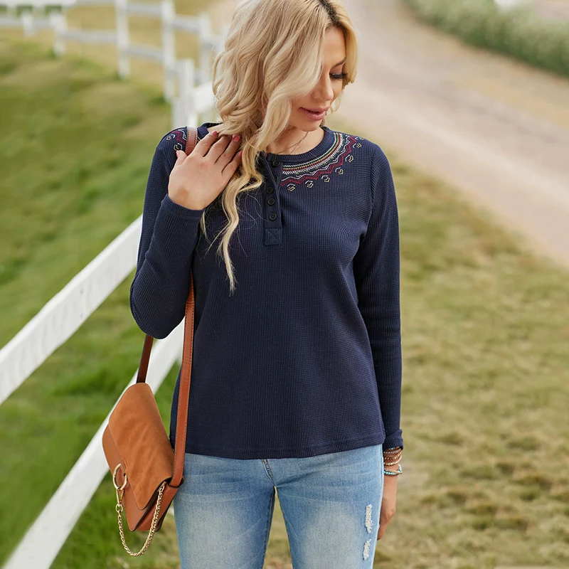 Fashion Spring & Fall New Arrival Pure Color Long Sleeves T-shirt Female 2024 Silm Fashion Patchwork Asymmetric round Neck Knitting Tops - Image 3