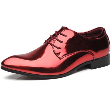 Fashion Trend Patent Leather Men Wedding Shoes Gold Blue Red White Oxfords Shoes Designer Pointed Toe Dress Shoes Big Size 37-48 - Image 4