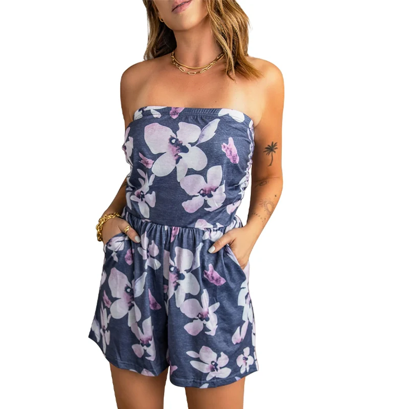 Fashion Waist-Tight Slim Looking Sleeveless Casual Shorts Chest Wrap - Image 10