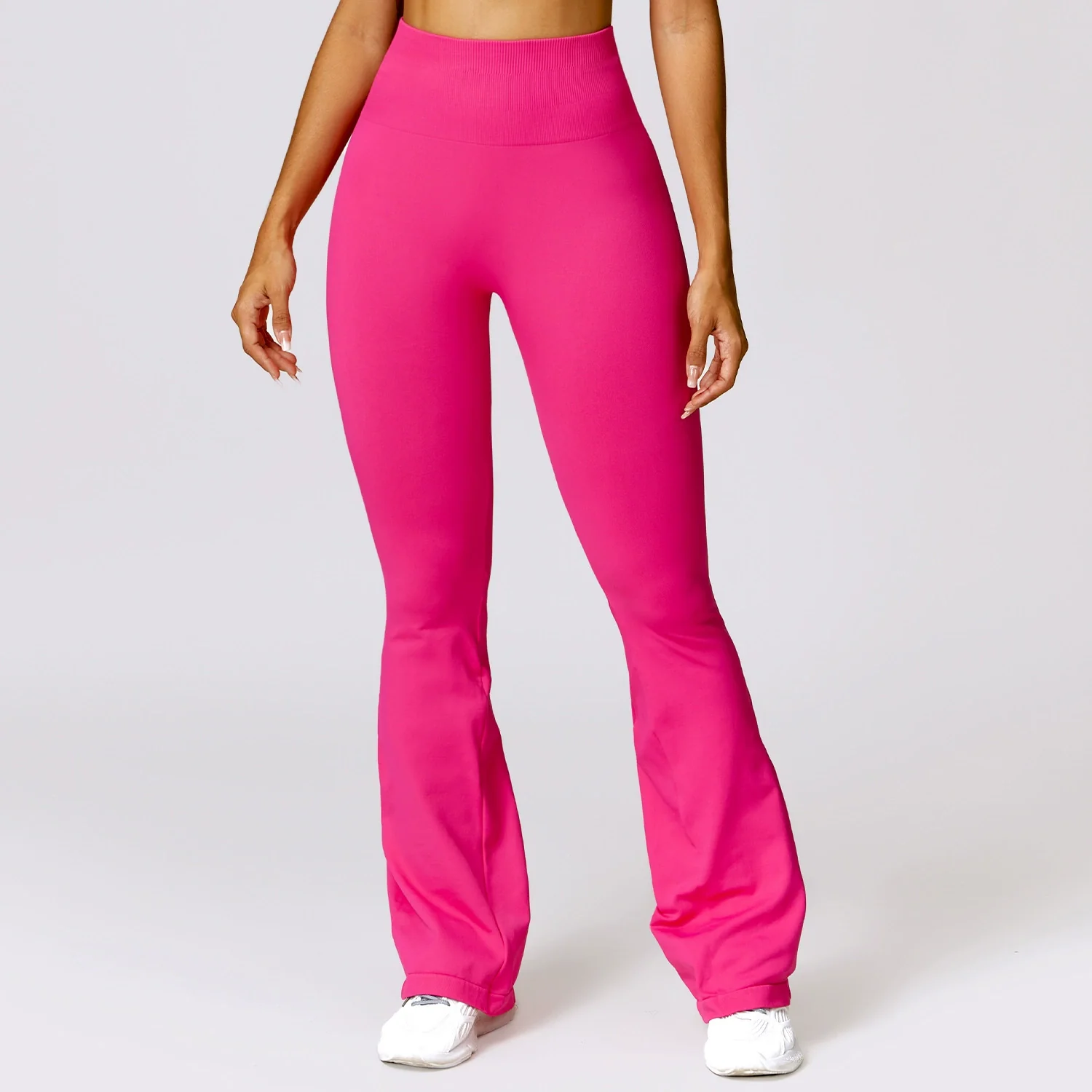 Fashion Wide Leg Tight Seamless Hip Lifting Yoga Bell-Bottom Pants Abdominal-Shaping High Waist Bootcut Casual Sports Pants Pants - Image 10