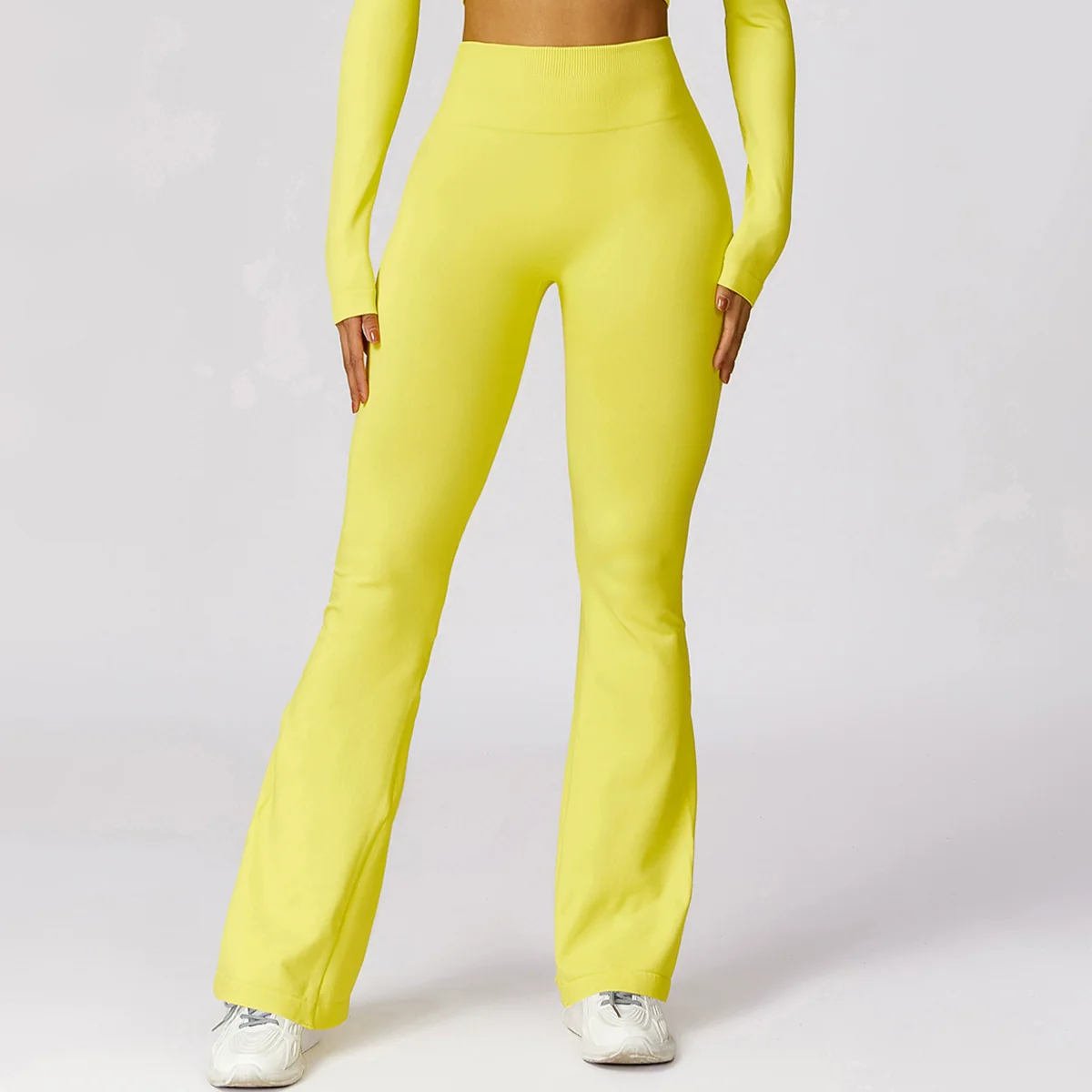 Fashion Wide Leg Tight Seamless Hip Lifting Yoga Bell-Bottom Pants Abdominal-Shaping High Waist Bootcut Casual Sports Pants Pants - Image 3
