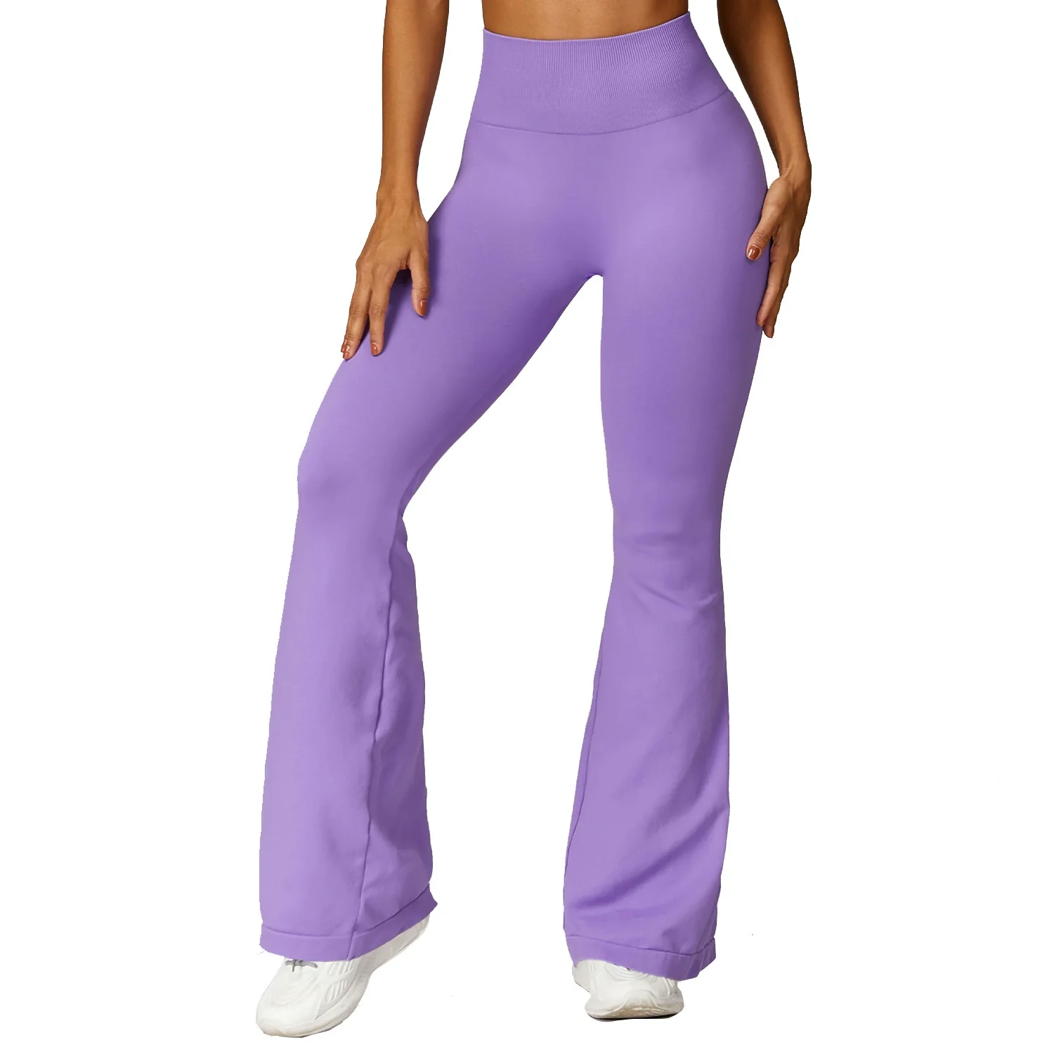 Fashion Wide Leg Tight Seamless Hip Lifting Yoga Bell-Bottom Pants Abdominal-Shaping High Waist Bootcut Casual Sports Pants Pants - Image 5