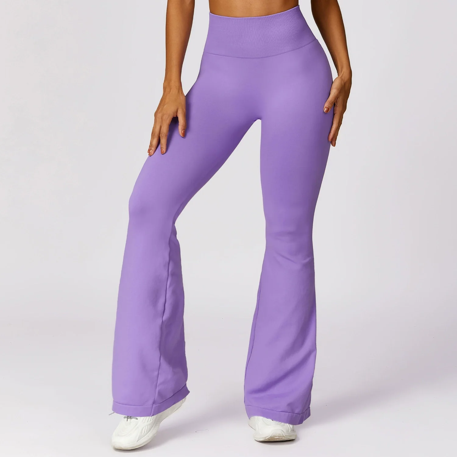 Fashion Wide Leg Tight Seamless Hip Lifting Yoga Bell-Bottom Pants Abdominal-Shaping High Waist Bootcut Casual Sports Pants Pants - Image 9