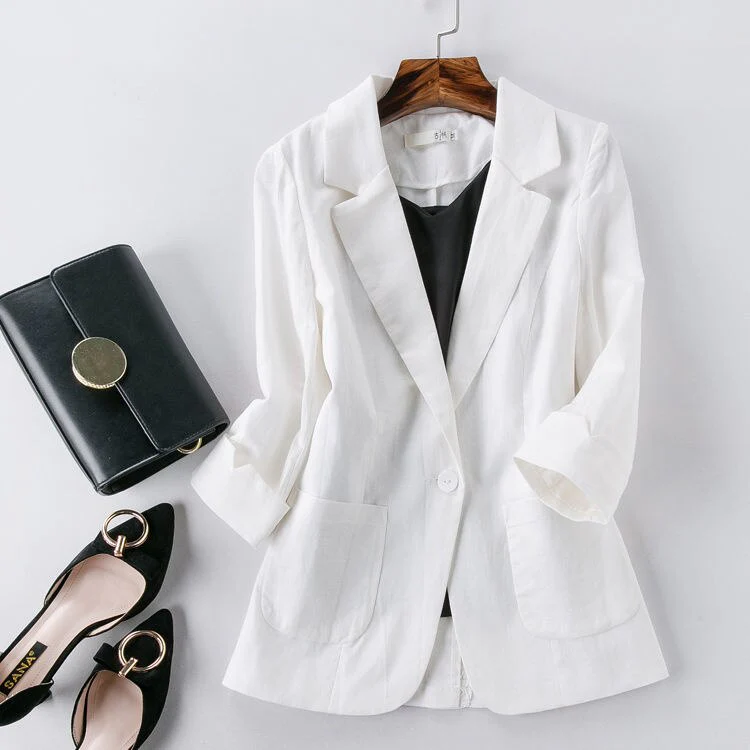 Fashion Women Jacket Casual Solid Blazers Work Outerwear Slim Office Lady Coat Spring Autumn Chic Clothing Tops New 2023 - Image 3