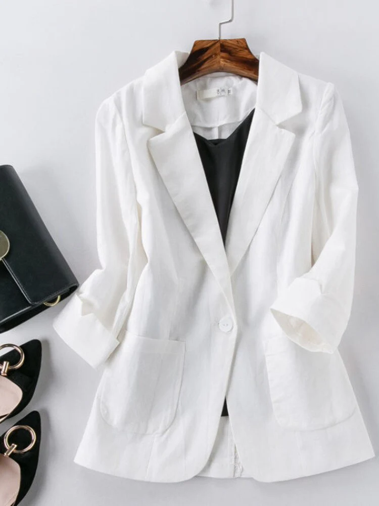 Fashion Women Jacket Casual Solid Blazers Work Outerwear Slim Office Lady Coat Spring Autumn Chic Clothing Tops New 2023 - Image 8