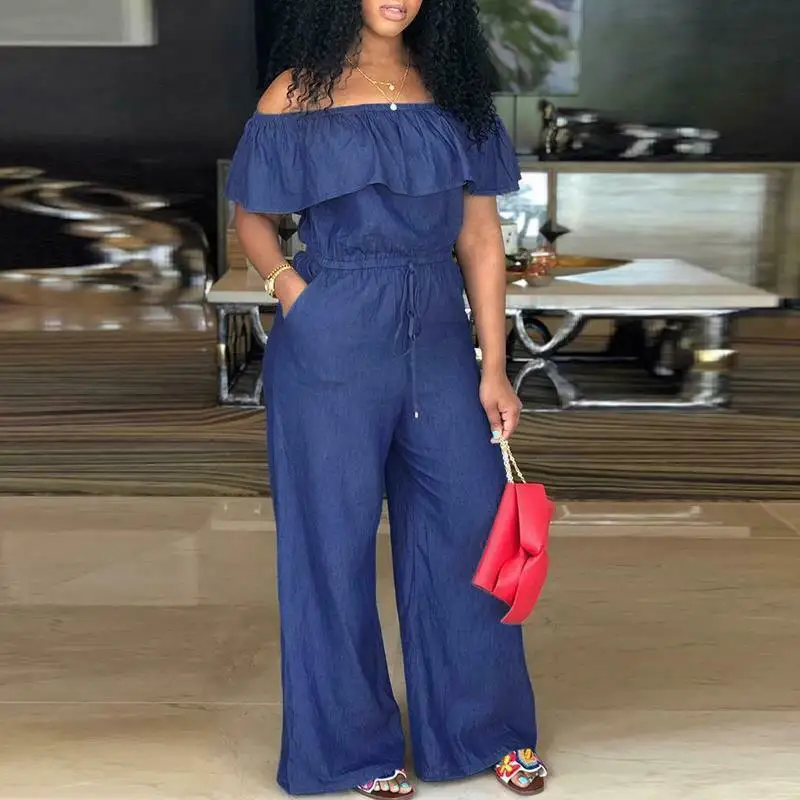 Fashion Women Ladies Baggy Denim Jeans Bib Full Length Pinafore Dungaree Overall Solid Loose Causal Jumpsuit Pants Summer Hot - Image 2