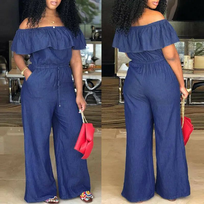 Fashion Women Ladies Baggy Denim Jeans Bib Full Length Pinafore Dungaree Overall Solid Loose Causal Jumpsuit Pants Summer Hot - Image 3