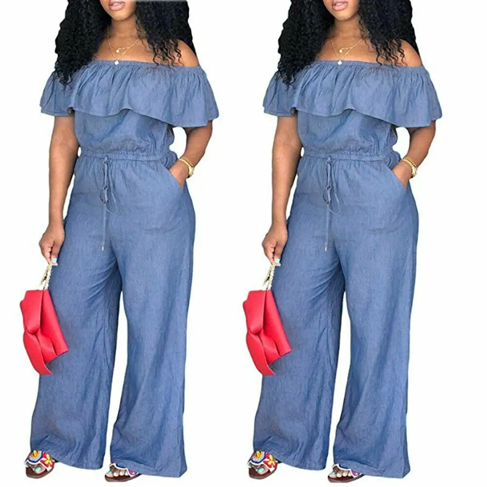 Fashion Women Ladies Baggy Denim Jeans Bib Full Length Pinafore Dungaree Overall Solid Loose Causal Jumpsuit Pants Summer Hot - Image 4