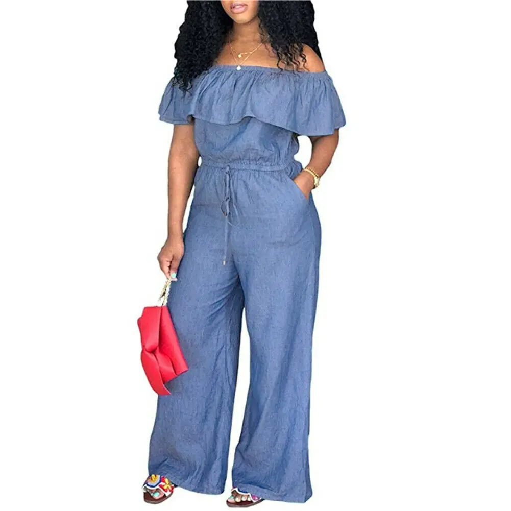 Fashion Women Ladies Baggy Denim Jeans Bib Full Length Pinafore Dungaree Overall Solid Loose Causal Jumpsuit Pants Summer Hot - Image 8
